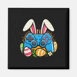 Vintage Video Game Controlle Easter Bunny Gamer Bo Magnet