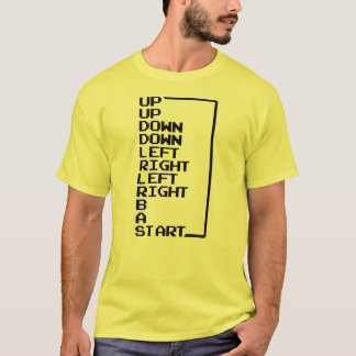 Vintage Video Game: Konami Code in 8-Bit Lettering T-Shirt
