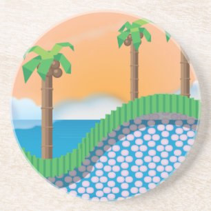 Vintage Video Game Palm Trees. Coaster