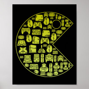 Vintage Video Game Player 1980 Retro Millennial Ga Poster