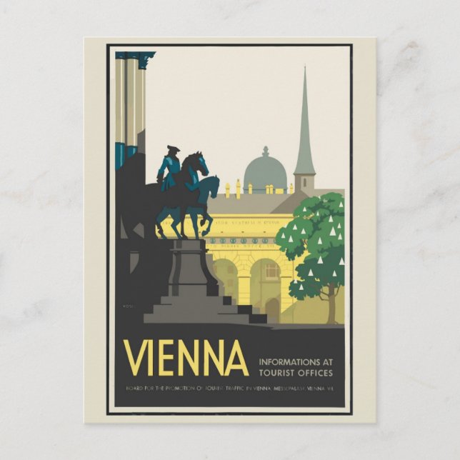 Vintage Vienna Austria City Skyline Travel Postcard (Front)