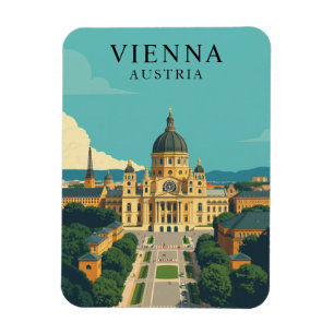 Vintage Vienna Austria Travel Art Magnet