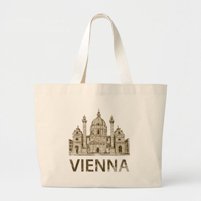 Vintage Vienna Large Tote Bag (Front)
