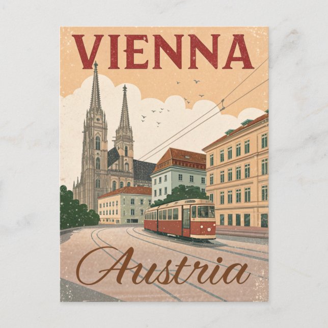 Vintage Vienna Travel Postcard (Front)