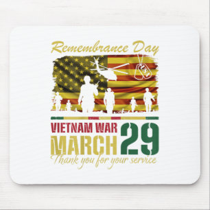 Vintage Vietnam War Veteran Proud March 29 Remembr Mouse Pad