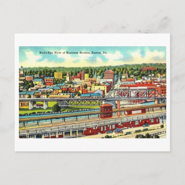Vintage View of Easton, Pennsylvania, Postcard (Front)