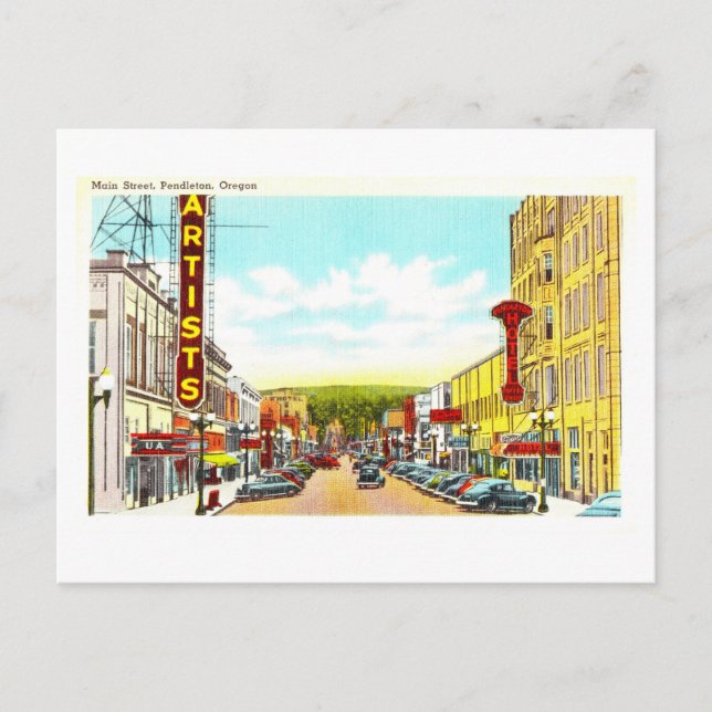 Vintage View of Pendleton, Oregon, Postcard (Front)