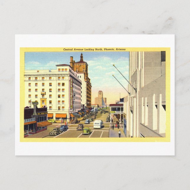 Vintage View of Phoenix, Arizona, Postcard (Front)