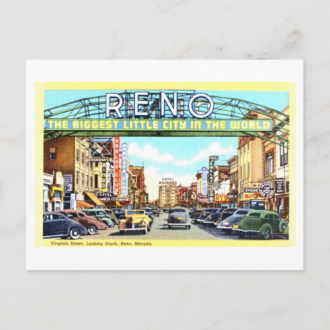 Vintage View of Reno, Nevada, Postcard (Front)
