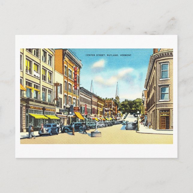 Vintage View of Rutland, Vermont, Postcard (Front)