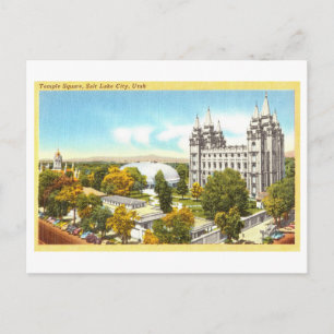 Vintage View: Temple Square, Salt Lake City, Utah, Postcard