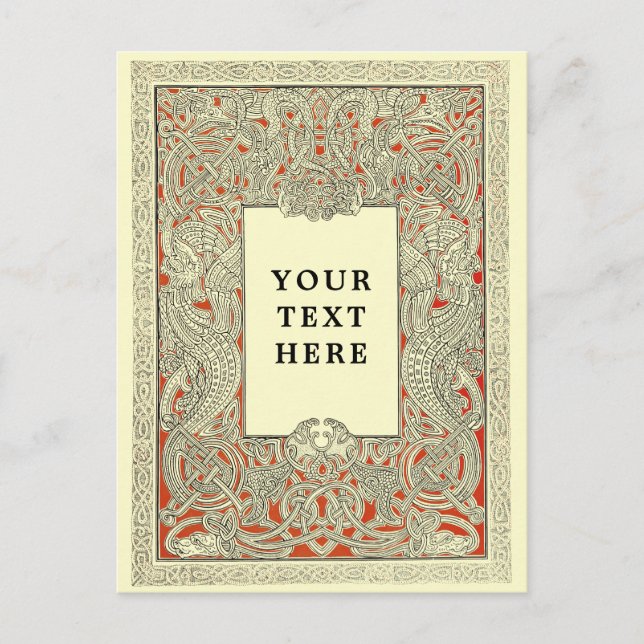 Vintage Viking Celtic Dragon Postcard (Front)