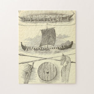 Vintage Vikings Artwork and Illustrations Jigsaw Puzzle