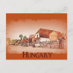 Vintage Village of Hungary Postcard