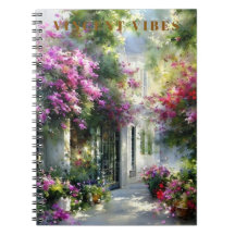 Vintage Vincent Style Garden Spiral Notebook