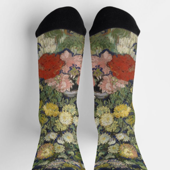 Vintage Vincent Van Gogh Bouquet of Flowers  Socks (Top)