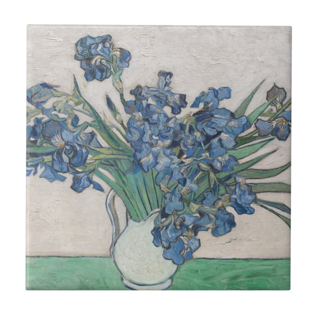 Vintage Vincent Van Gogh Painting Irises Tile (Front)
