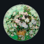 Vintage Vincent Van Gogh Roses (1890) Dartboard<br><div class="desc">Pretty , Vintage , Beautiful painting Vase with Pink Roses (1890) by Vincent Van Gogh Sticker. This is an old masterpiece from the dutch master painter Vincent Van Gogh. This fine art old oil painting of has beautiful, vibrant, saturated colour. This old painting depicts a vase of roses. This is...</div>