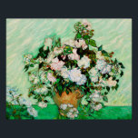 Vintage Vincent Van Gogh Roses (1890) Poster<br><div class="desc">Pretty , Vintage , Beautiful painting Vase with Pink Roses (1890) by Vincent Van Gogh Sticker. This is an old masterpiece from the dutch master painter Vincent Van Gogh. This fine art old oil painting of has beautiful, vibrant, saturated colour. This old painting depicts a vase of roses. This is...</div>