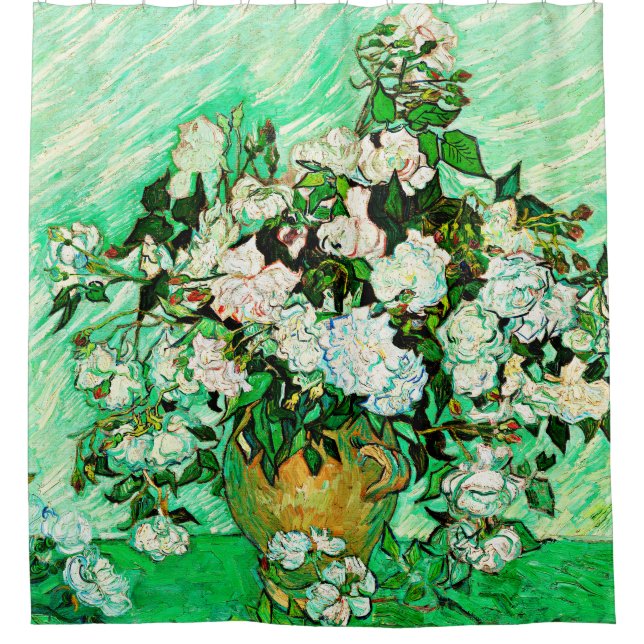 Vintage Vincent Van Gogh Roses (1890) Shower Curtain (Front)