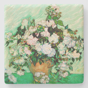 Vintage Vincent Van Gogh Roses (1890) Stone Coaster