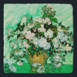 Vintage Vincent Van Gogh Roses (1890) Trivet<br><div class="desc">Pretty , Vintage , Beautiful painting Vase with Pink Roses (1890) by Vincent Van Gogh Sticker. This is an old masterpiece from the dutch master painter Vincent Van Gogh. This fine art old oil painting of has beautiful, vibrant, saturated colour. This old painting depicts a vase of roses. This is...</div>
