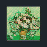 Vintage Vincent Van Gogh Roses (1890) Wood Wall Art<br><div class="desc">Pretty , Vintage , Beautiful painting Vase with Pink Roses (1890) by Vincent Van Gogh Sticker. This is an old masterpiece from the dutch master painter Vincent Van Gogh. This fine art old oil painting of has beautiful, vibrant, saturated color. This old painting depicts a vase of roses. This is...</div>