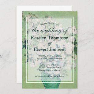 Vintage Vincent Van Gogh Roses Floral Wedding Invitation