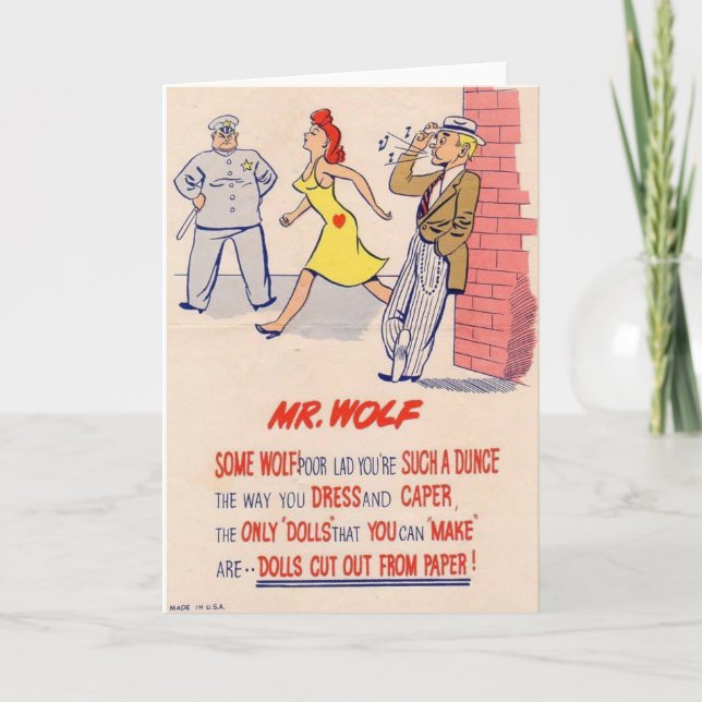 Vintage Vinegar Valentine - Mr. Wolf, Holiday Card (Front)