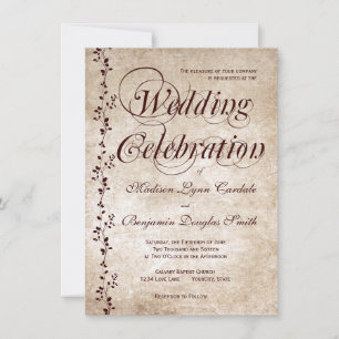 Vintage Vines Elegant Rustic Wedding Invitations