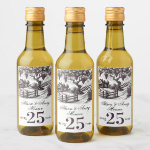 Vintage Vineyard Anniversary Party Wine Label