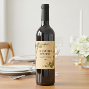 Vintage Vineyard Border Wine Label