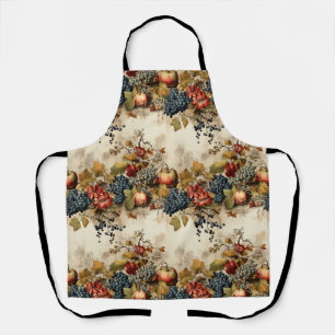 Vintage Vineyard Grape Fruit Cream Garland Apron