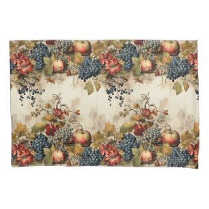 Vintage Vineyard Grape Fruit Cream Garland Pillowcase