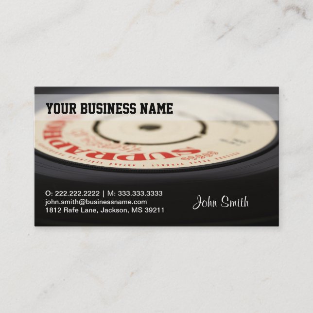 Vintage Vinyl business card (Front)