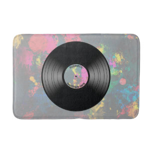 Vintage Vinyl Music Record Nightclub Or Dance Fan Bath Mat