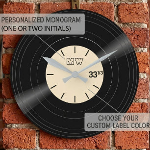 Vintage Vinyl Record Album 33 1/3 RPM Custom Clock