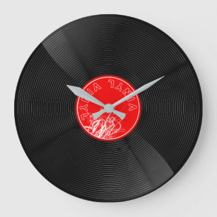 Vintage Vinyl Record - Music Lover Large Clock