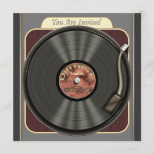 Vintage Vinyl Record Party Invitations