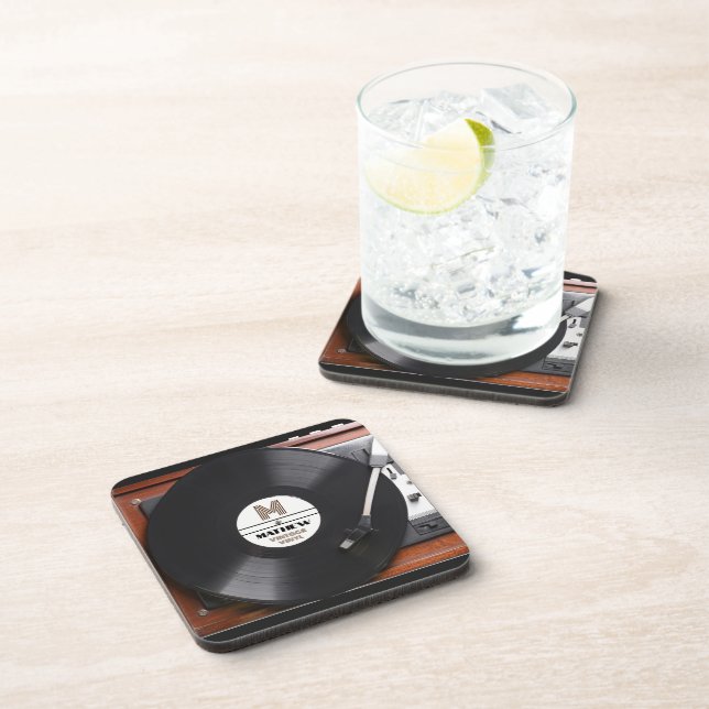 Vintage Vinyl Record Player Coaster (Right Side)