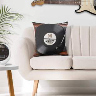 Vintage Vinyl Record Player Cushion