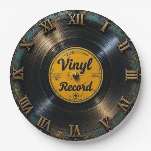 Vintage Vinyl Record Retro LP Music Decor Paper Plate