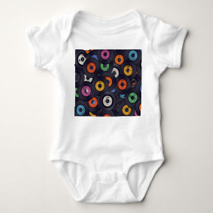 Vintage Vinyl Records Music Background Baby Bodysuit