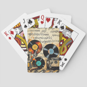 Vintage Vinyl Records Music Lover's  Playing Cards