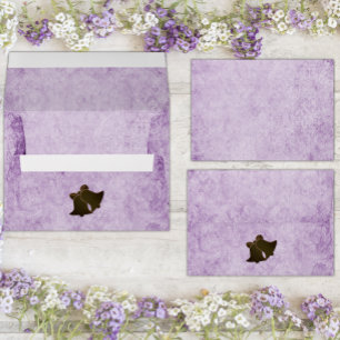 Vintage Violet Boho Wedding Envelope