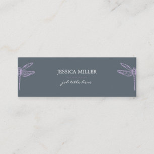 Vintage Violet dragonflies insects indie Mini Business Card