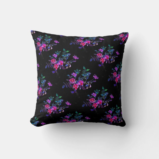 Vintage violet Rose Cushion (Front)