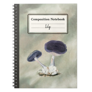 Vintage Violet Webcap Mushroom Personalised Comp  Notebook