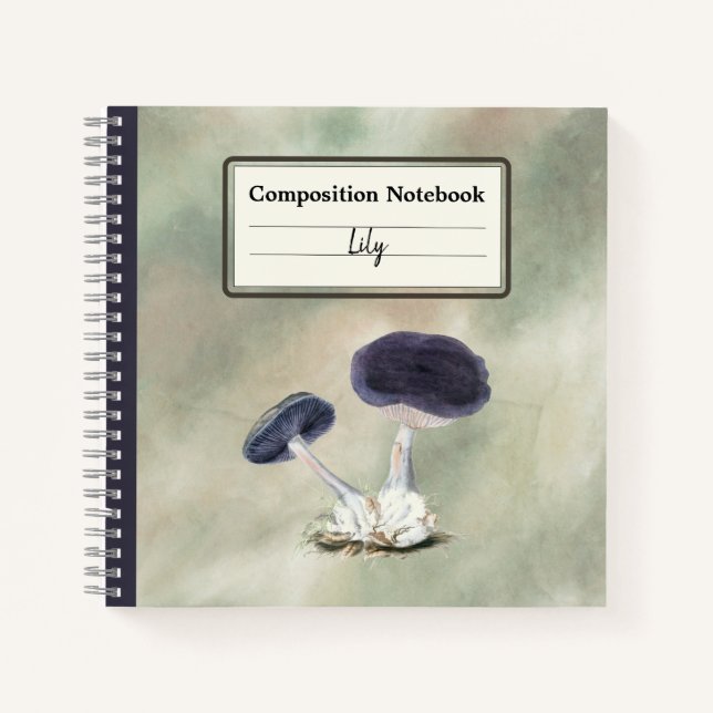 Vintage Violet Webcap Mushroom Personalised Comp Notebook (Front)