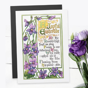 Vintage Violets and Religious Easter Verse